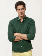 Green Striped Full-Hand Shirt