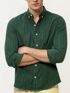 Green Striped Full-Hand Shirt