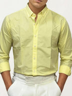 Yellow Pima-Cotton Plain Formal Shirt