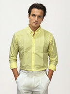 Yellow Pima-Cotton Plain Formal Shirt