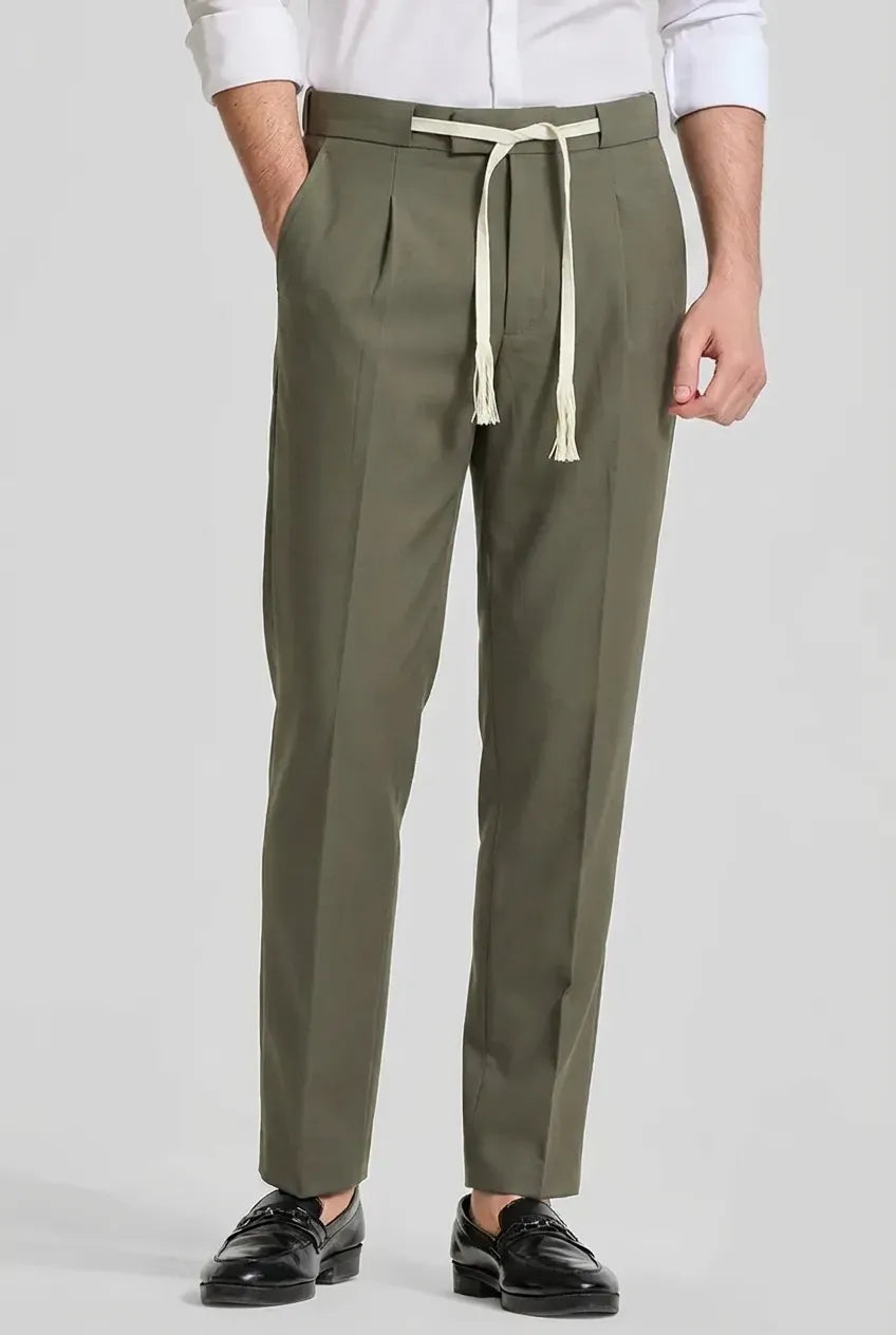 Olive Green Tailored Trousers