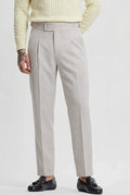 Semi-White Double-button Regular Fit Trousers