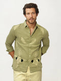 Embroidery Blended Linen Shirt