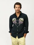 Embroidery Blended Linen Shirt