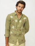 Embroidery Blended Linen Shirt
