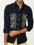 Embroidery Blended Linen Shirt