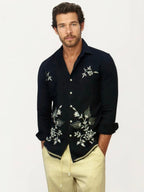 Embroidery Blended Linen Shirt