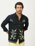 Embroidery Blended Linen Shirt