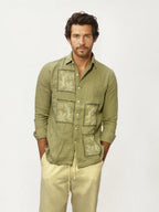 Embroidery Blended Linen Shirt