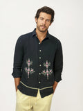 Embroidery Blended Linen Shirt