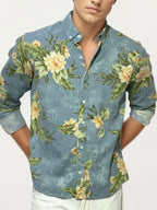 Blue Printed Full-Hand Shirt