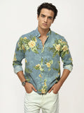 Blue Printed Full-Hand Shirt