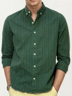 Green Striped Full-Hand Shirt