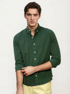 Green Striped Full-Hand Shirt