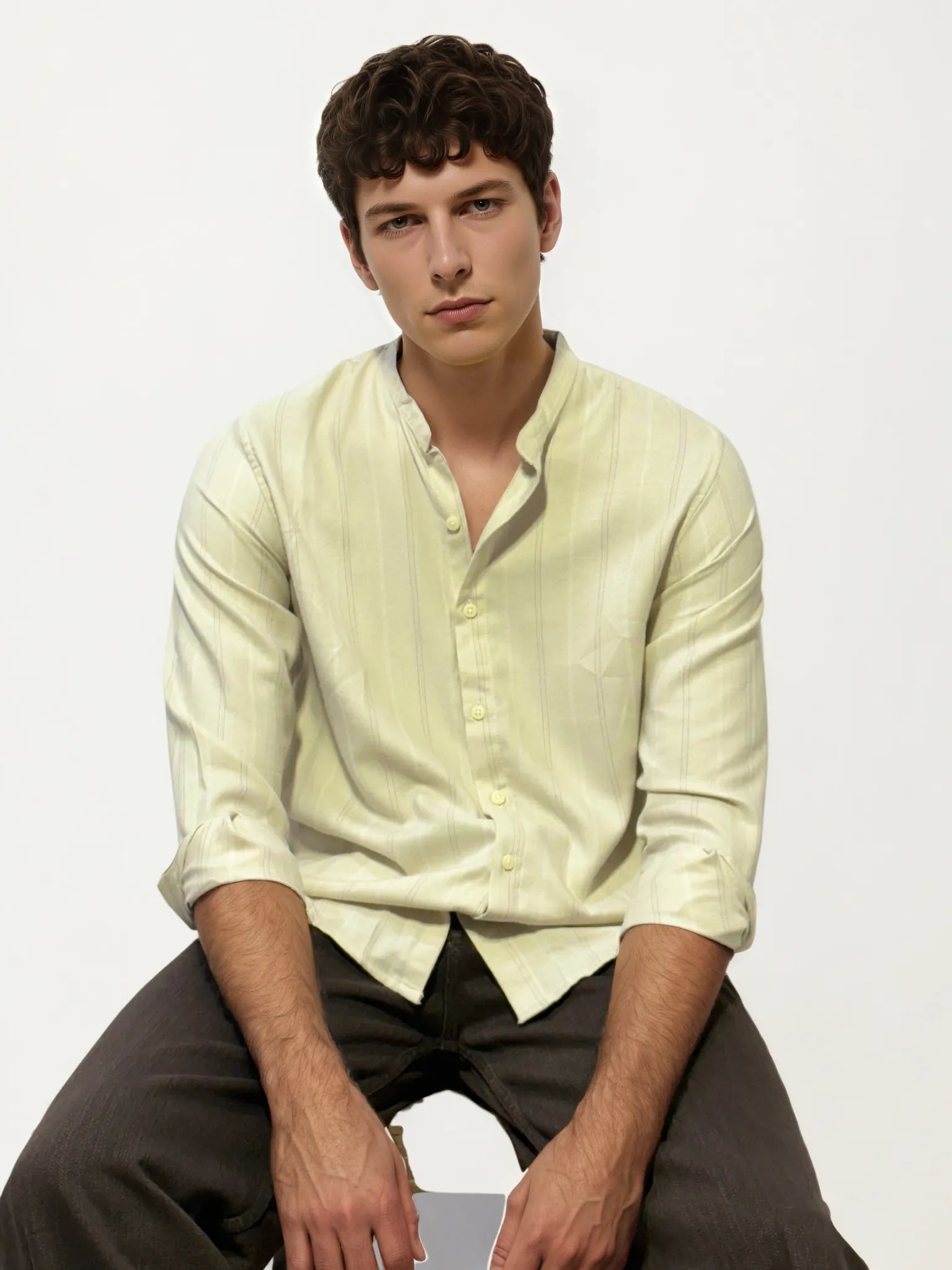 White Striped Full-Hand Shirt