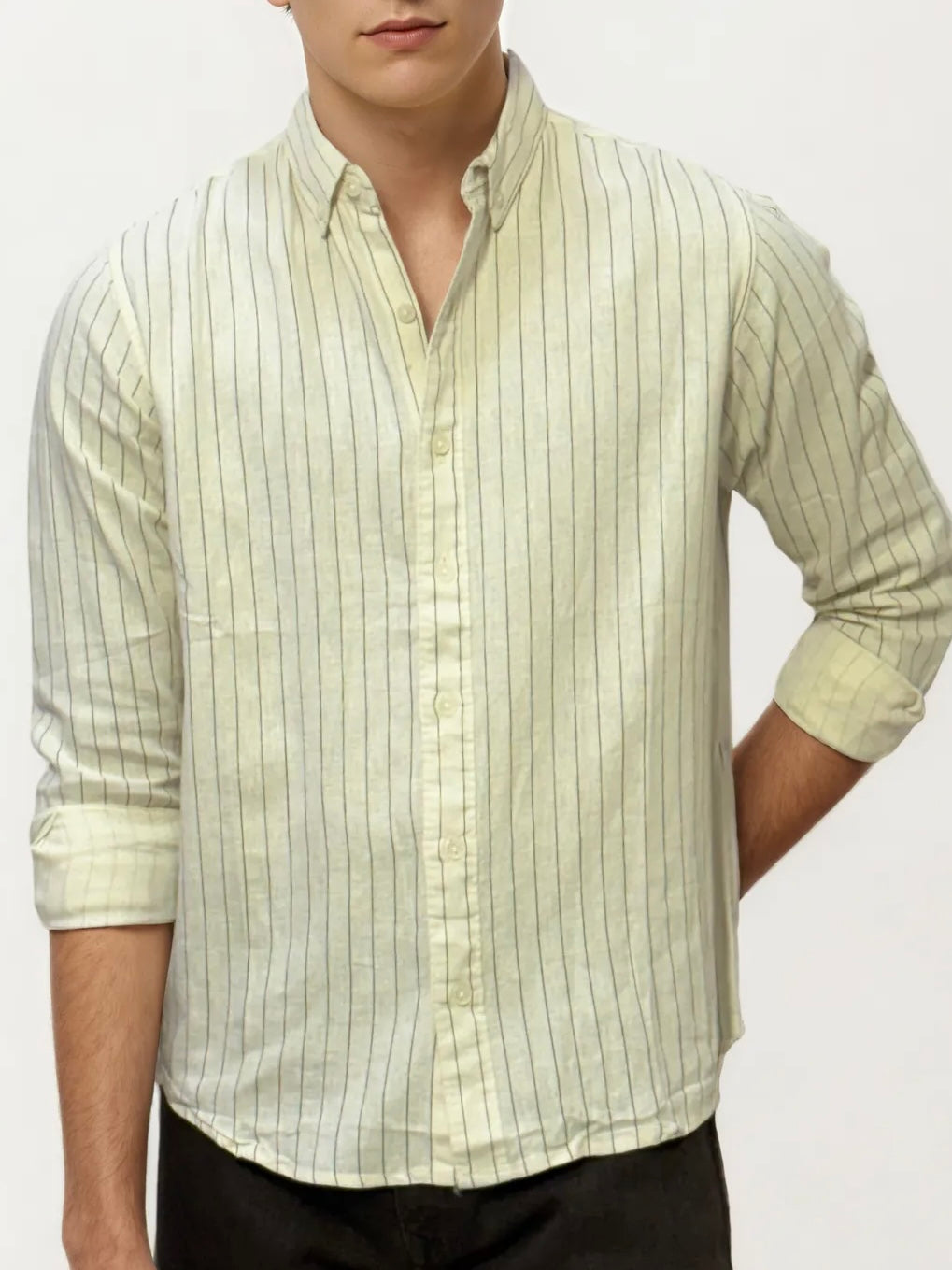 White Striped Full-Hand Shirt