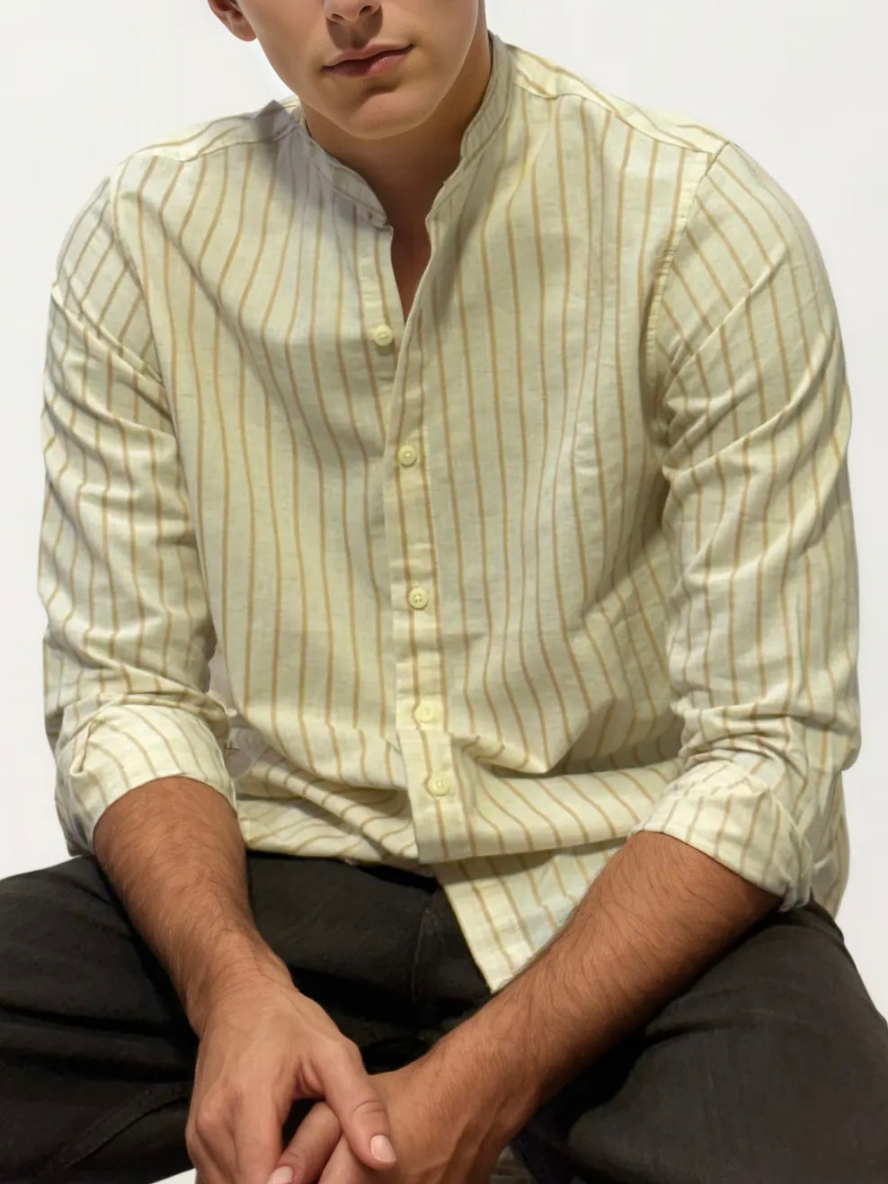 White Striped Full-Hand Shirt