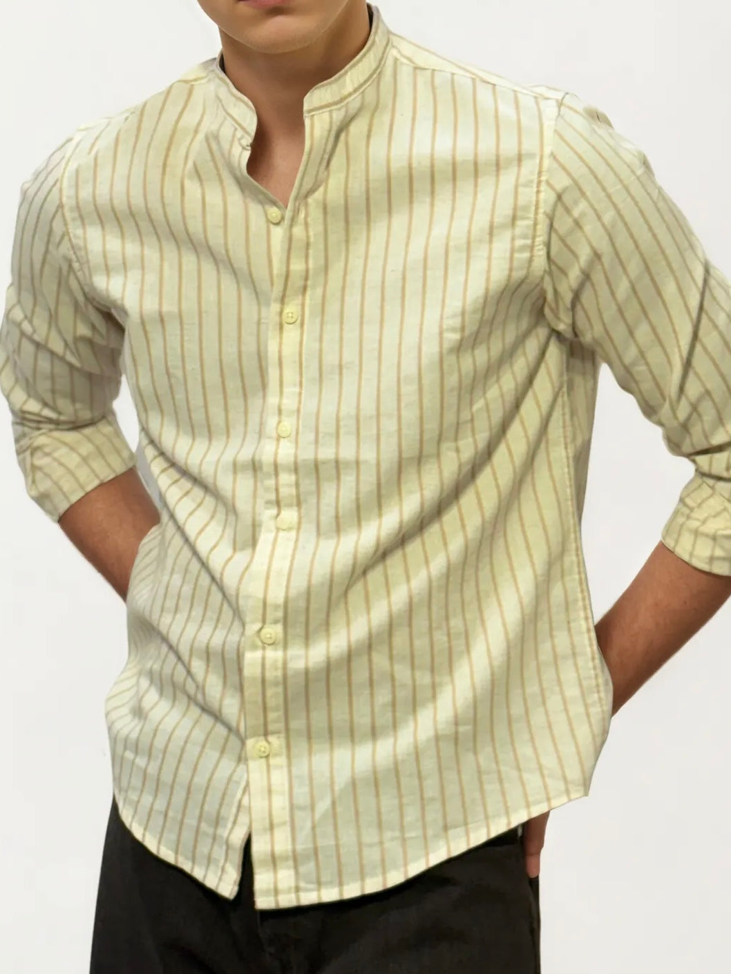 White Striped Full-Hand Shirt