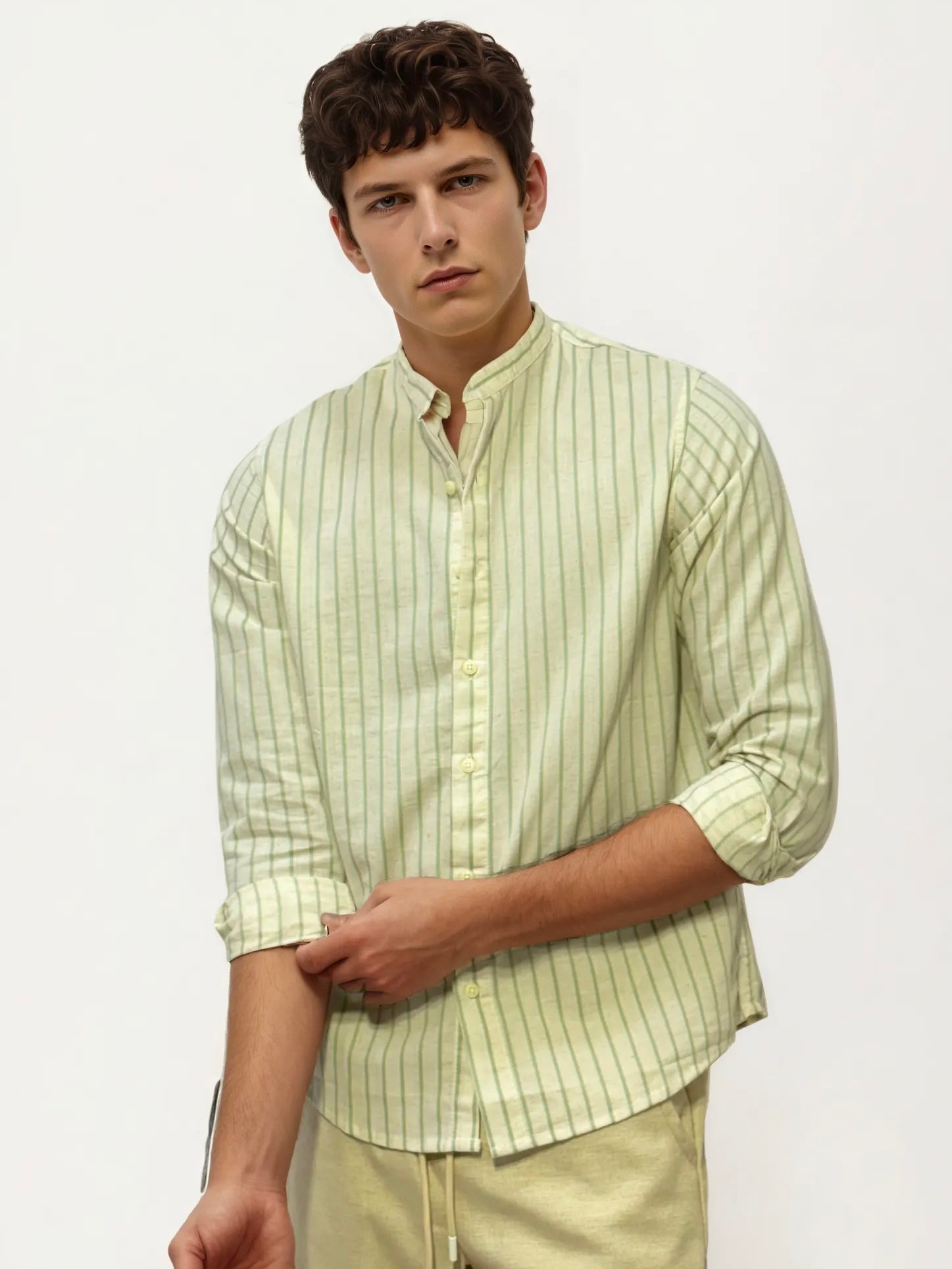 White Striped Full-Hand Shirt