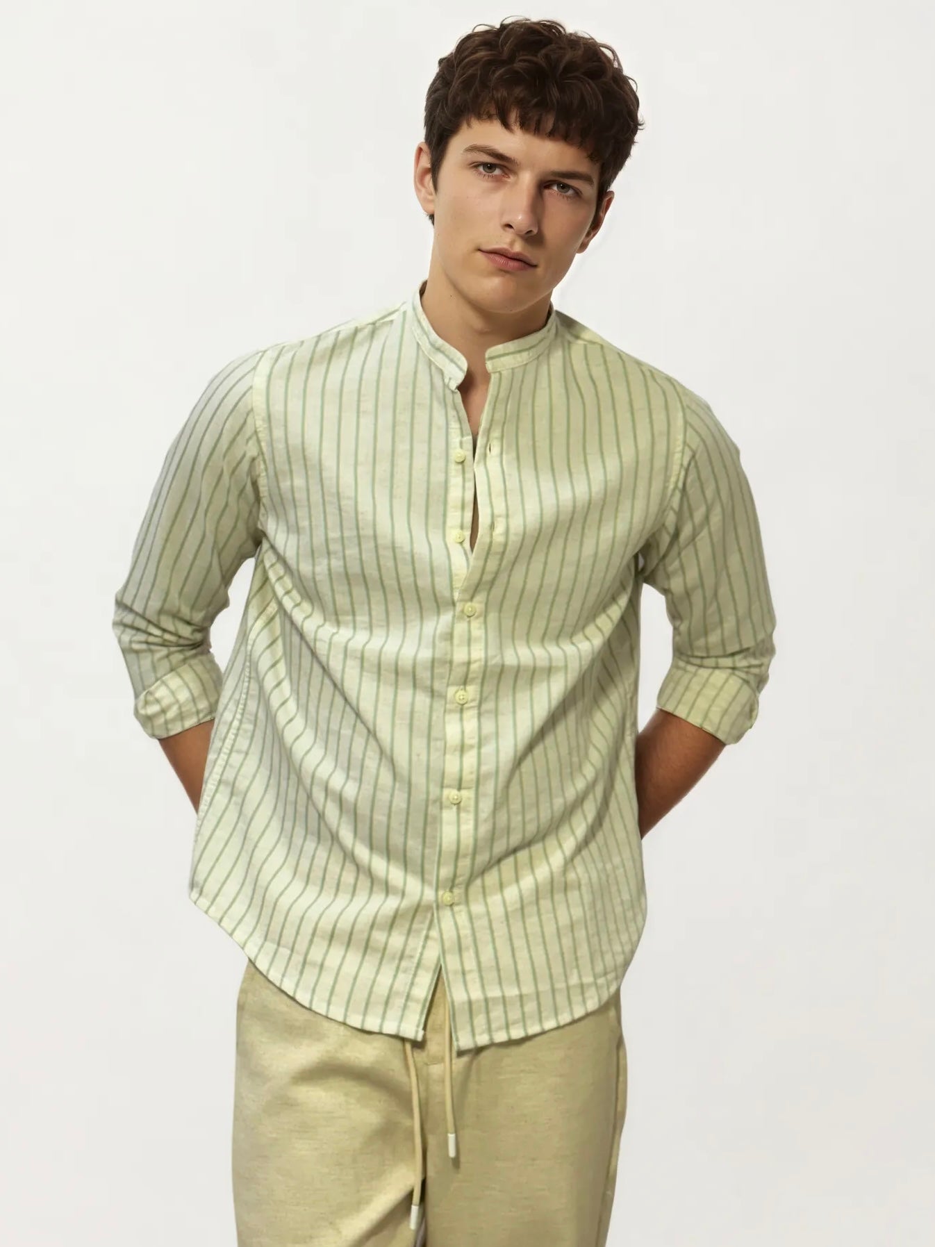 White Striped Full-Hand Shirt