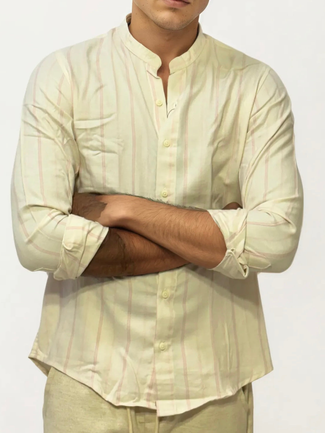 White Striped Full-Hand Shirt