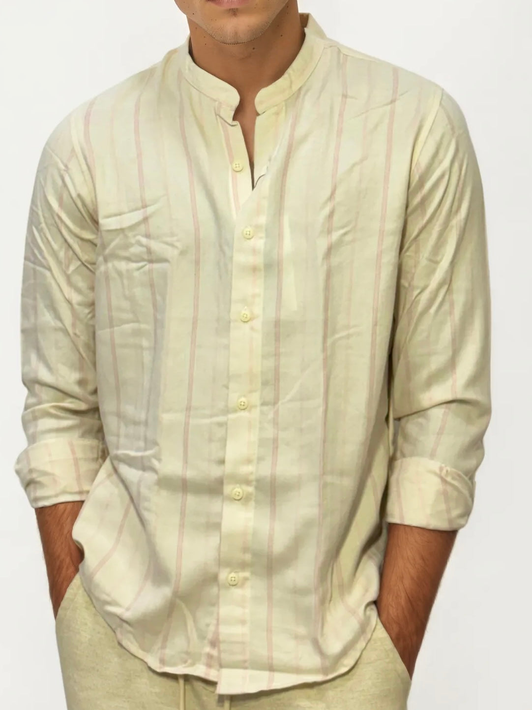 White Striped Full-Hand Shirt
