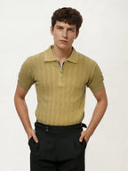 Brown knitted Half-Hand T-Shirt