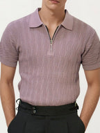 Pink Half-Hand Polo T-Shirt