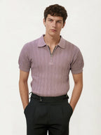 Pink Half-Hand Polo T-Shirt