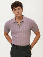 Pink Half-Hand Polo T-Shirt