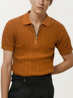 Orange Half-Hand Polo T-Shirt