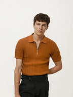 Orange Half-Hand Polo T-Shirt