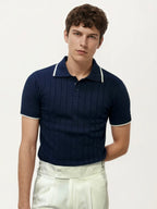Blue Half-Hand Polo T-Shirt