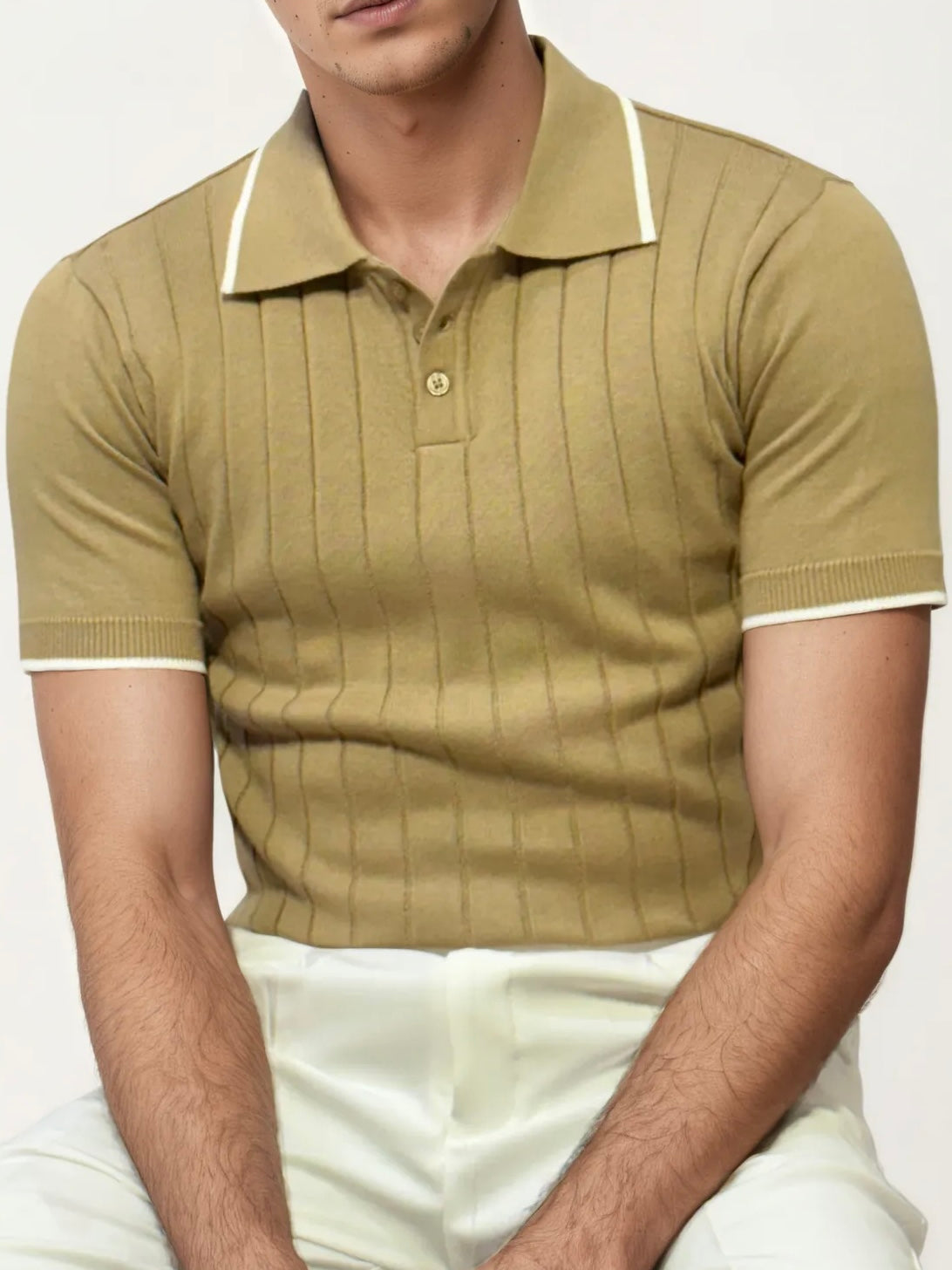 Brown Half-Hand Polo T-Shirt