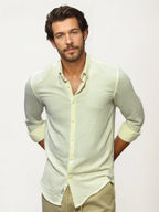 White Blended Linen Full-Hand Shirt