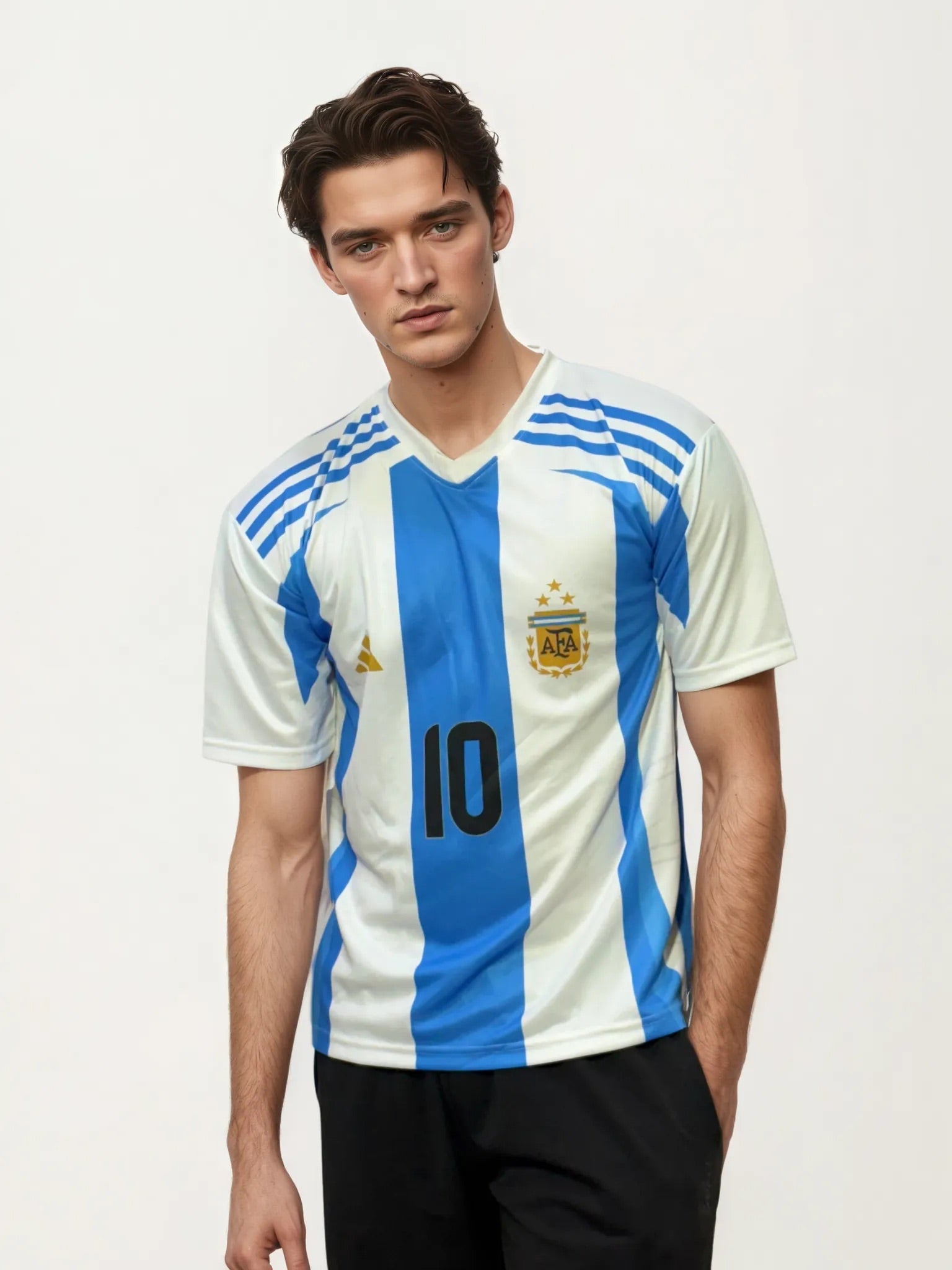 V Neck Printed Jersey