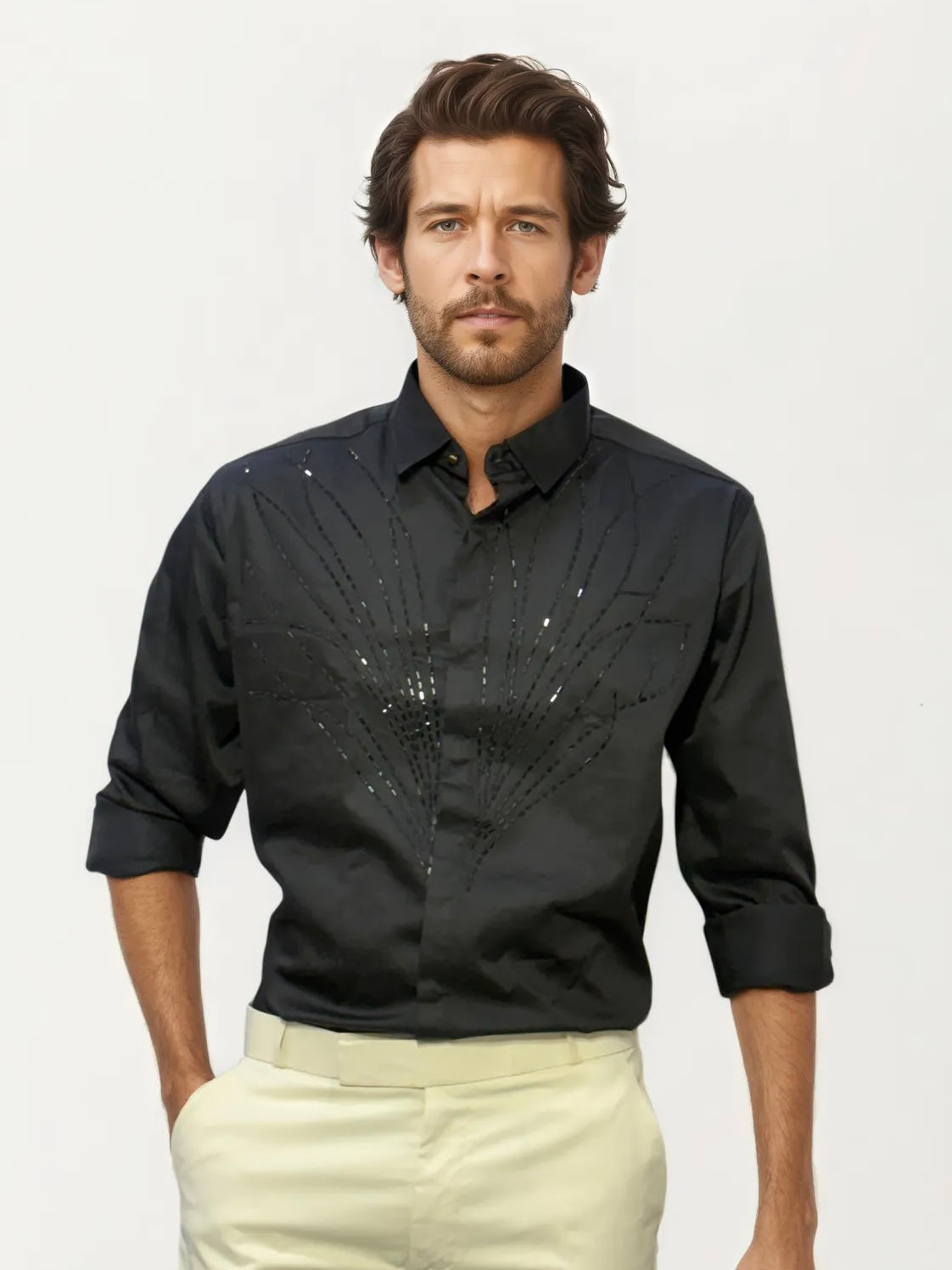 Black Embellished Shirt