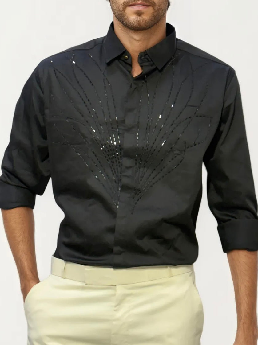Black Embellished Shirt