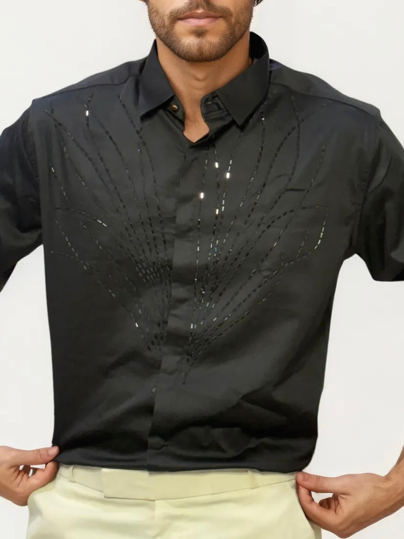 Black Embellished Shirt