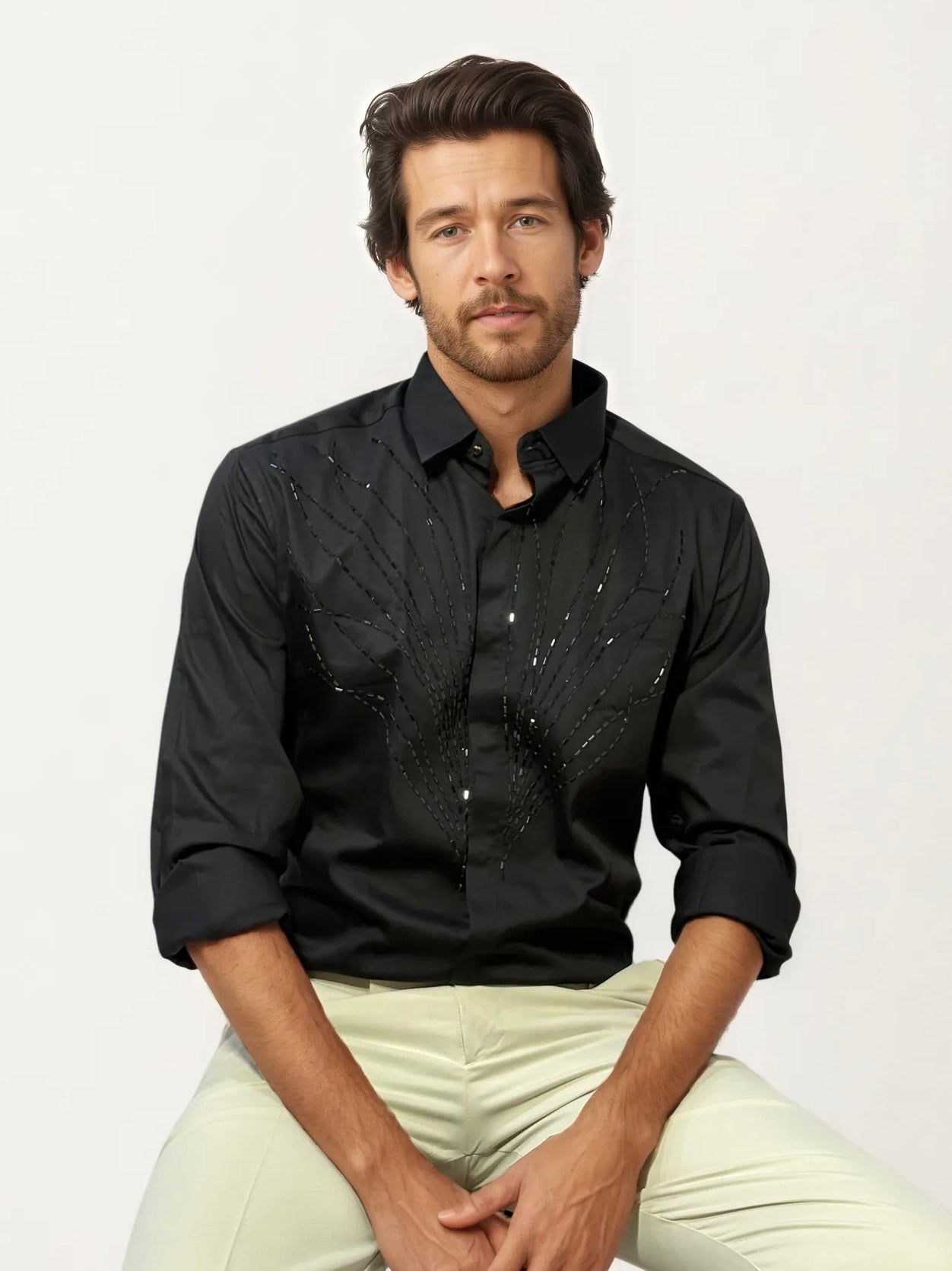 Black Embellished Shirt