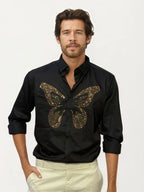 Black Butterfly Embellished Shirt