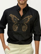 Black Butterfly Embellished Shirt