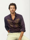 Dark Purple Embellished Shirt