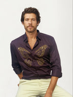 Dark Purple Embellished Shirt