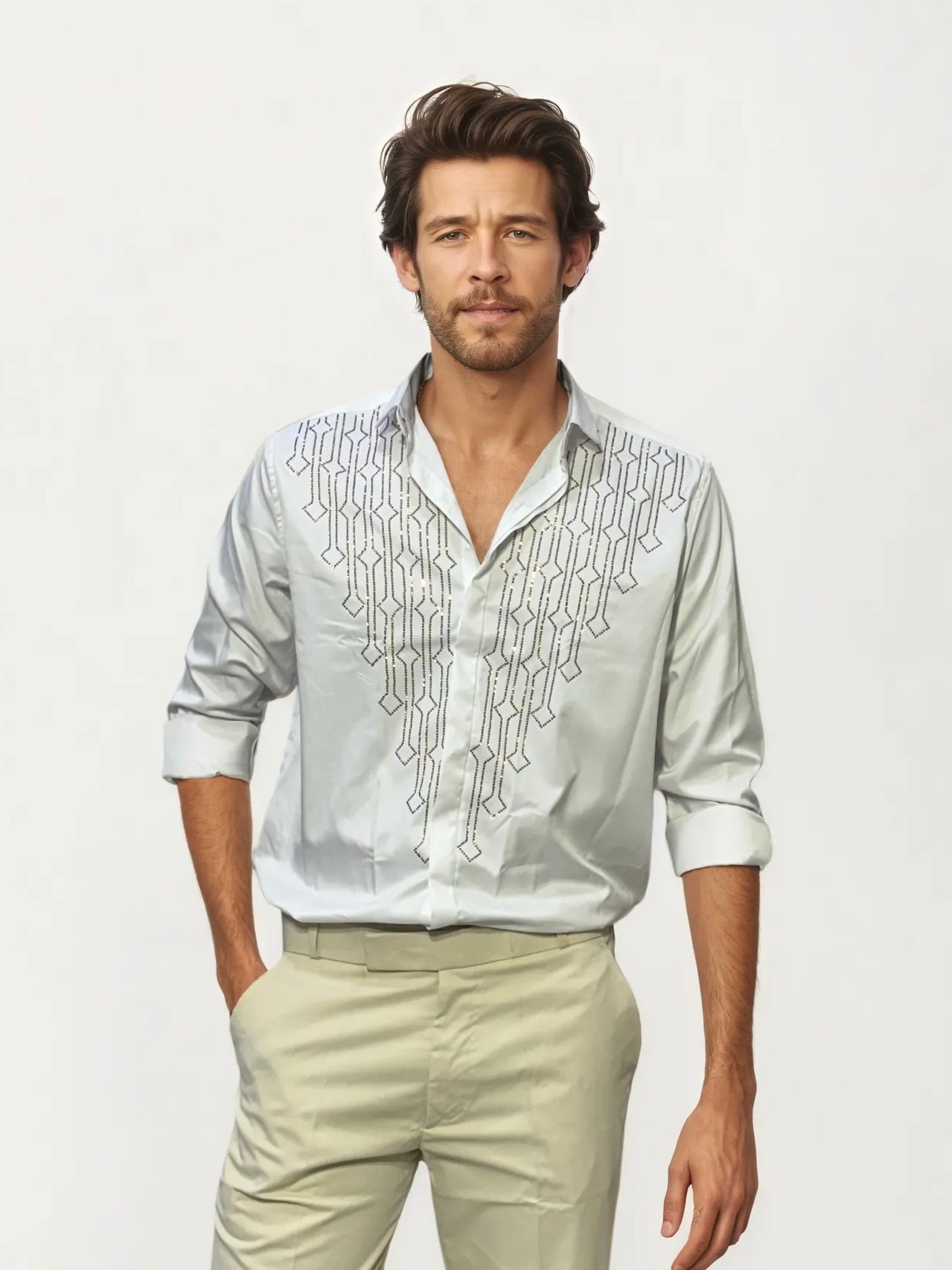 White Embellished Shirt