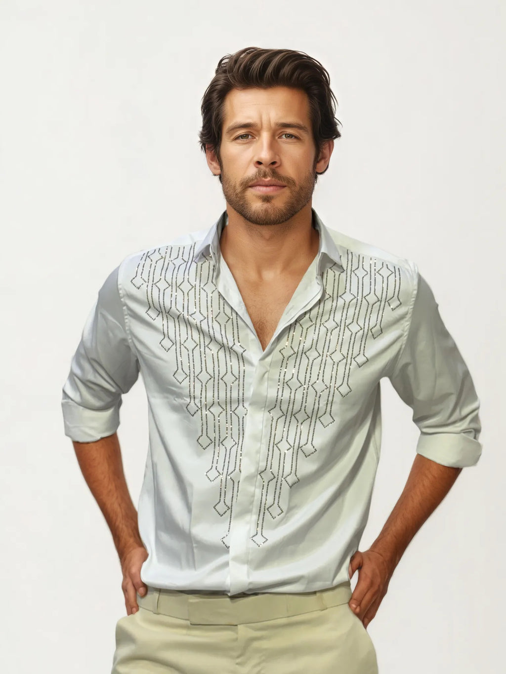 White Embellished Shirt