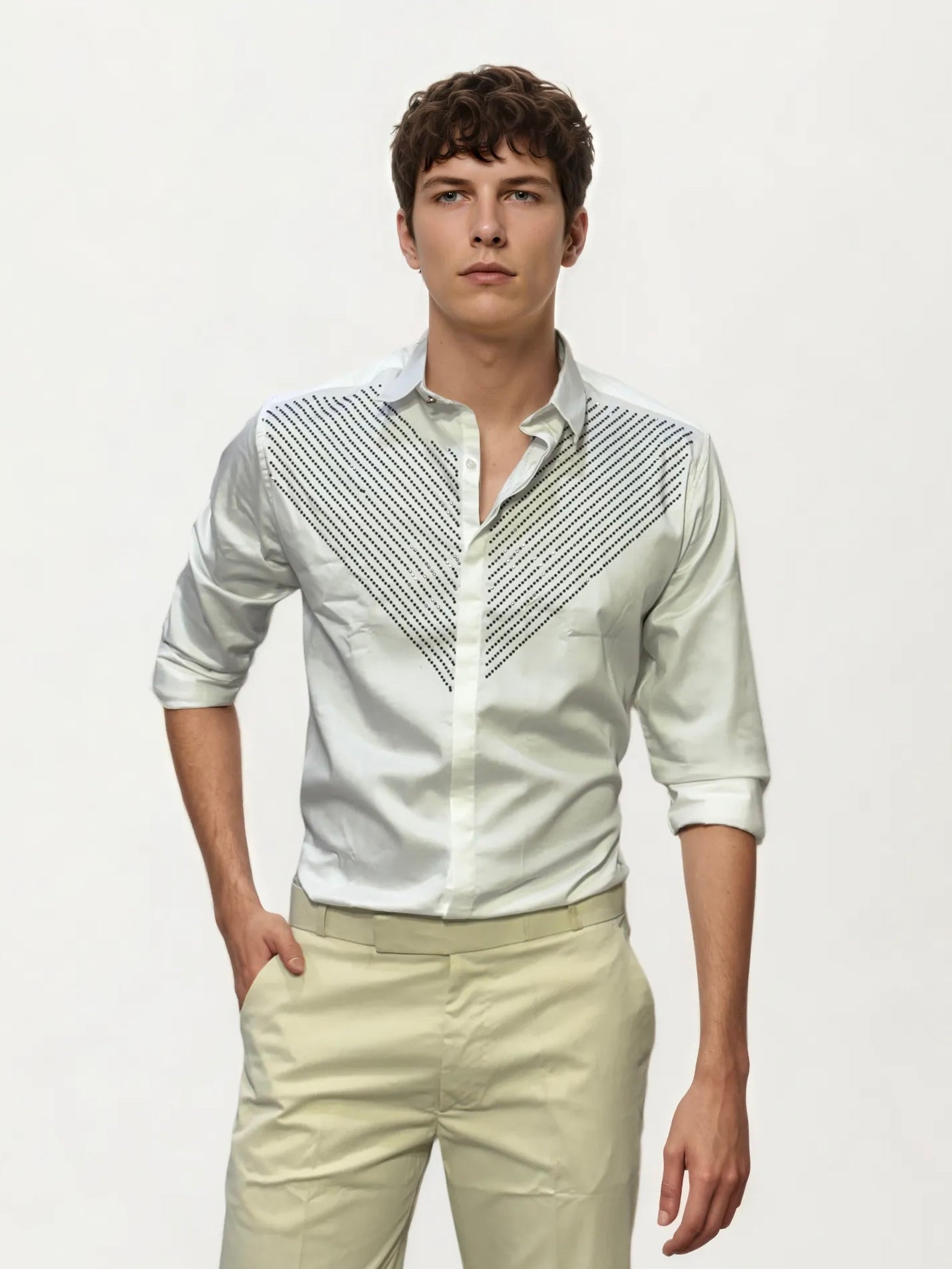 White Embellished Shirt