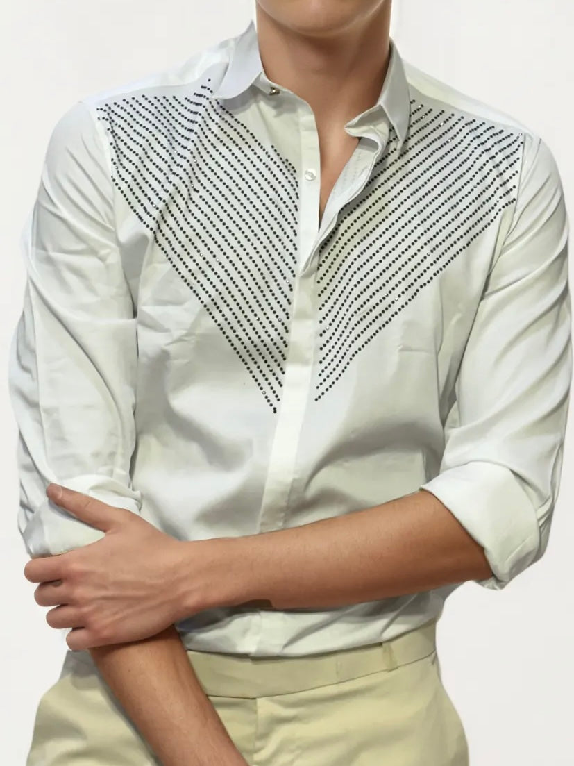 White Embellished Shirt