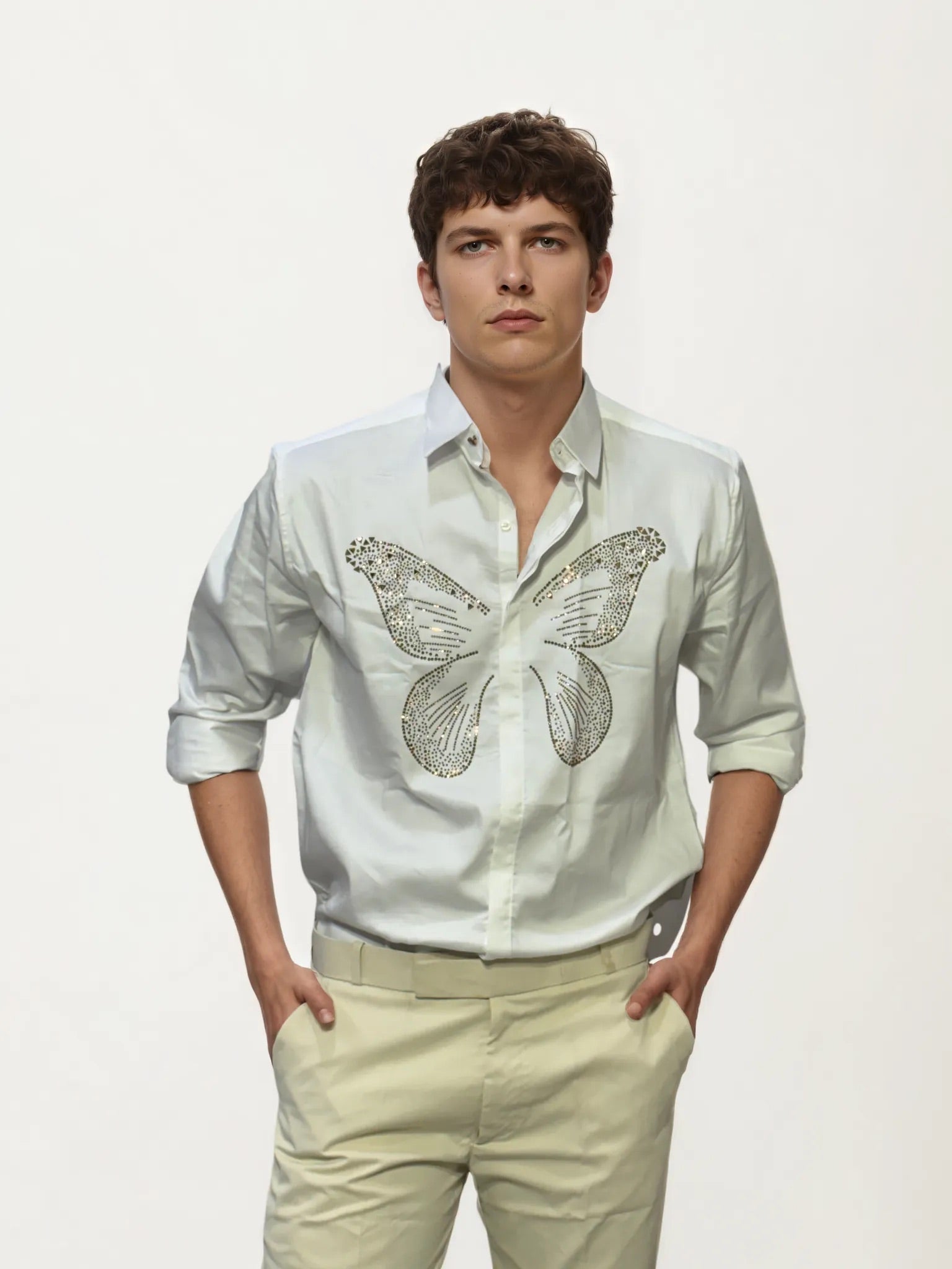 White Embellished Shirt