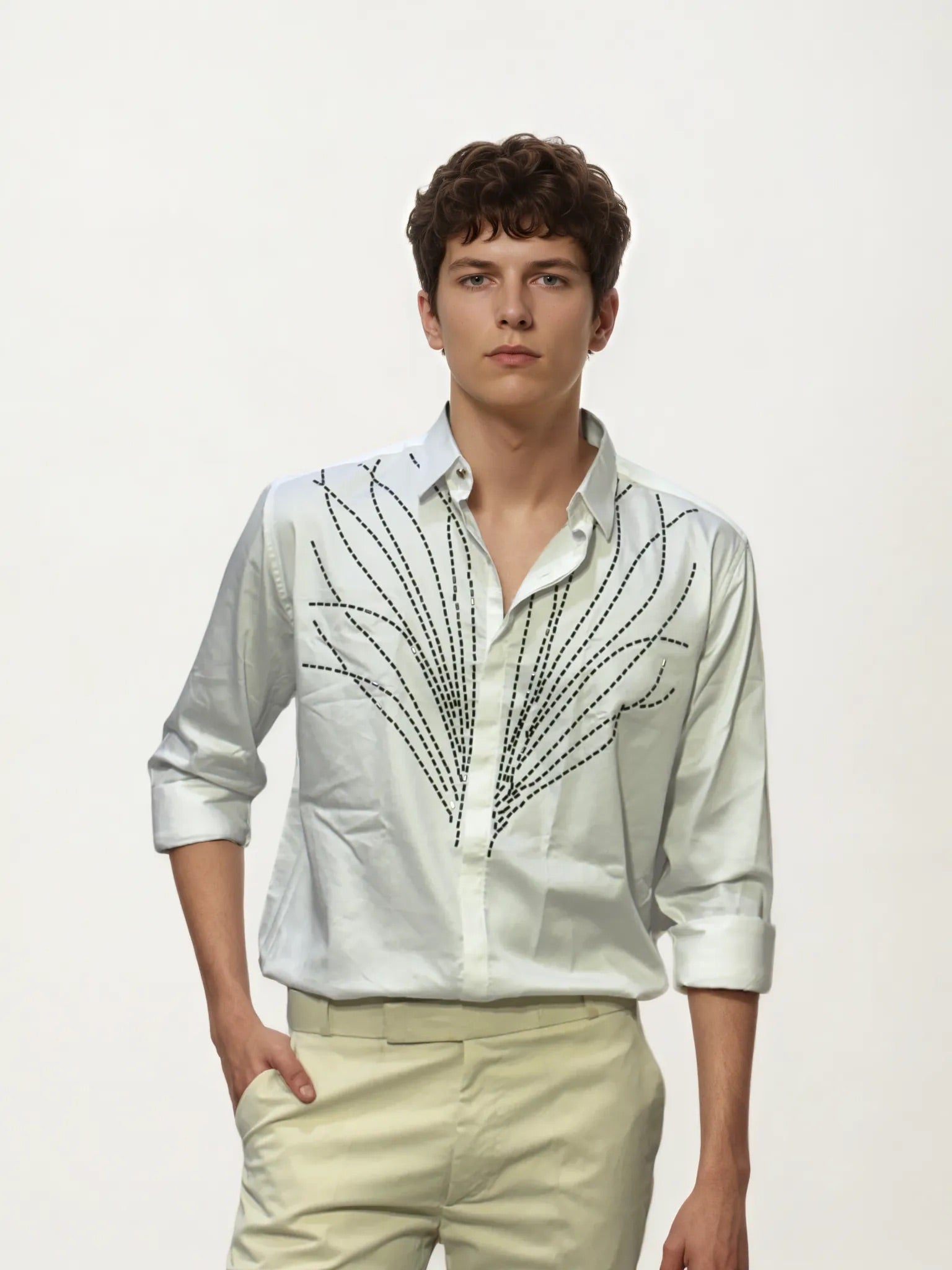 White Embellished Shirt